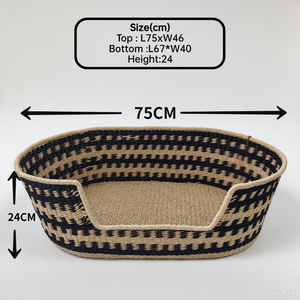 Handgefertigte Haustierbetten aus Papierseil und Katzenhäuser aus Seegras – Umweltfreundlicher Hundekorb für die Heimdekoration - Product Image 3