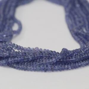 3mm 4mm 5mm Tanzanite naturelle lisse Rondelle perles de pierres précieuses Strand Strand Semi Precious pour la fabrication de bijoux Collier Bracelet - Product Image 1