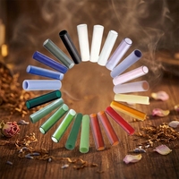 Accessoire pour fumeurs : Embout de filtre en verre transparent, personnalisable en couleur, de style long, pour rouler les cigarettes