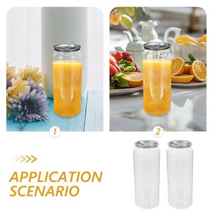 Lata de Bebidas de Plástico PET Transparente con Logotipo Personalizado, 330ml/500ml, Tapa de Rosca de Aluminio, Impresión por Serigrafía, para Refrescos, Bebidas Energéticas, Café - Product Image 3
