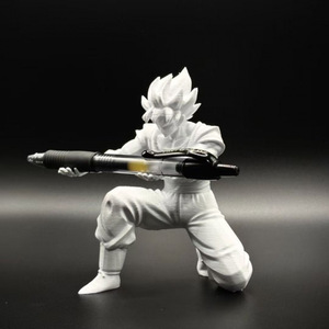Porte-stylo Super Saiyan imprimé en 3D rouge vif, 9 cm de haut, ornement décoratif de bureau - Product Image 2