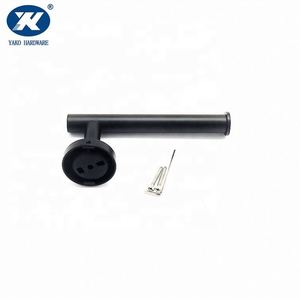 Porta rotolo di ricambio porta carta igienica bagno lungo opaco nero mezzo aperto - Product Image 1