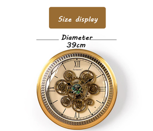 Nuevo Reloj de Pared Mecánico Rústico de Lujo Armens, de Metal, de Una Sola Cara, con Engranajes Móviles Reales, Funcionamiento Silencioso, Estilo Antiguo para Sala de Estar - Product Image 5