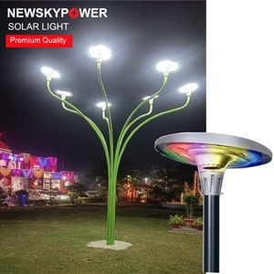 ไฟ RGB พลังงานแสงอาทิตย์ LED กลางแจ้งพร้อมเสาสำหรับถนนสวนแสงดนตรีสีสันสดใสรูปยูเอฟโอ MJ-EW800พาณิชย์ IP65 - Product Image 1