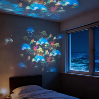 Projecteur LED Rotatif Dynamique pour Maison Intelligente, Projecteur de Lumières Océaniques Rechargeable, Luminosité Réglable, Alimentation USB