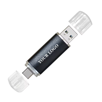 Gitra stik memori Usb Logo kustom, stik memori Usb 2 In 1, putar Usb 3.0 2.0 Otg logam Tipe C