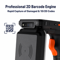 Lecteur RFID UHF portable Android 10, longue portée 20m, terminal NFC robuste pour la gestion des stocks d'entrepôt