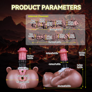 YOCY Fantasy Horse Dildo-buttock, <span class=keywords><strong>Masturbador</strong></span> <span class=keywords><strong>Masculino</strong></span> de Silicona con Vagina de Bolsillo y Masajeador de Próstata, Dildo con Tapón Anal - Product Image 2