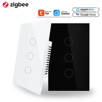 Tuya WiFi maison intelligente interrupteur mural tactile unique zéro feu universel APP voix interrupteur de commande sans fil lumière norme australienne