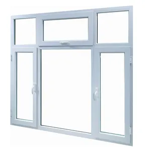 Ventanas de aluminio puertas de corte térmico templado gafas americano manivela de madera ventana abatible de aluminio
