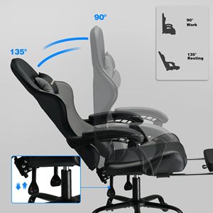 Chaise de jeu moderne, confortable et ergonomique pour sports électroniques, siège épais avec <span class=keywords><strong>coussin</strong></span>, chaise d'ordinateur, base inclinable en acier, Silla <span class=keywords><strong>Gamer</strong></span> - Product Image 3