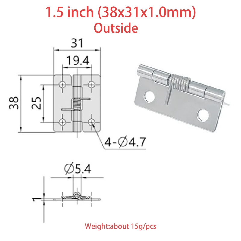 En dehors de 1,5 pouce (épaisseur 1.0mm)