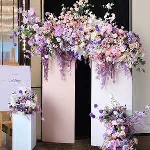 Vente en gros usine : Arrangement floral suspendu élégant de roses violettes, de luxe, 100 cm, pour décoration de scène de mariage, allée d'événements, sol et table - Product Image 2