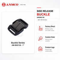 Accessoire de sac à dos : Boucle de fixation latérale noire en POM pour sangles de fixation – Composant ANMCO