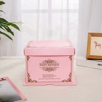 Boîte à gâteaux en papier de mariage, Design avec fenêtre transparente, boîtes à pâtisserie, boîte à gâteaux d'anniversaire rose, offre spéciale