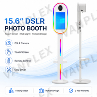 Photomaton tout-en-un DSLR avec écran tactile 15,6 pouces, PC i5, parapluie ovale et structure métallique pour événements marketing