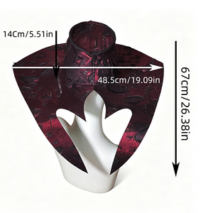 Chapeau de cowboy Dragon Wing bordeaux, embossé brillant, à large bord relevé, taille unique, accessoire de costume style western - Product Image 4