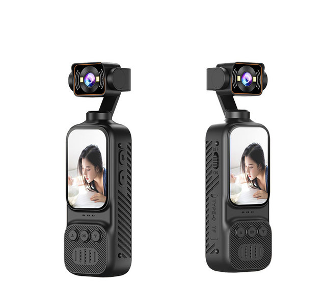 Portable WiFi 2K Action Camera 2" Screen Rotating Lens Handheld Face Tracking Long Battery Life 1-Year 1080p MicroSD