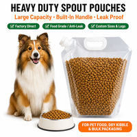Sachets souples personnalisés avec bec verseur et poignée pour aliments pour animaux de compagnie, emballages en plastique de qualité alimentaire pour croquettes pour chiens