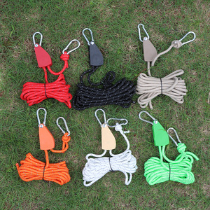 Outdoor Pulley Adjuster 6mm Thickened Rope Metal <b>Tent</b> Fastener With Plastic Grip For Camping Use - Product Image 1