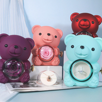 Coffret Cadeau de Noël 2024 en Gros : Ours en Roses Éternelles, Boîte de Roses Préservées, Boîte à Bijoux pour Petite Amie, Fête des Mères