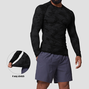 Großhandel Herren nahtlose Langarm Compression Gym Shirts Quick Dry Gym Fitness Top Nahtlose Active Sports Top - Product Image 3