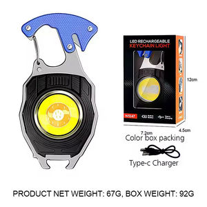 Mini <b>LED</b> <b>Flashlight</b> Keychain Lighter COB Technology IP44 Waterproof Rechargeable Battery 1-Year Warranty-Portable Camping - Product Image 6