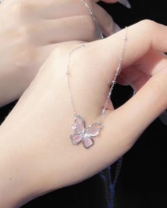 Collana a catena in oro 18K con motivo a <span class=keywords><strong>farfalla</strong></span> <span class=keywords><strong>rosa</strong></span> con zirconi 42 + 5cm collana alla moda in ottone per regalo N0716 - Product Image 3