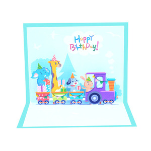 Impression personnalisée de haute qualité découpée au laser 3D Pop-up Animal cartes de voeux cadeau d'invitation d'<span class=keywords><strong>anniversaire</strong></span> promotionnel <span class=keywords><strong>pour</strong></span> papier de noël - Product Image 3