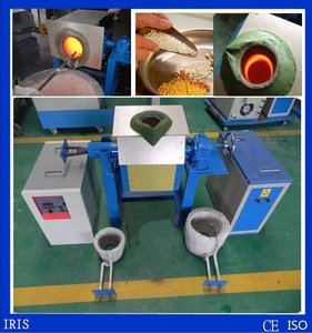 Four à fusion de métaux IRIS 380V, four à induction à moyenne fréquence pour l'acier/l'or/l'aluminium avec dispositif de coulée - Product Image 2
