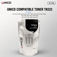 Bubuk Toner Kompatibel UNICO TN330 TN513 untuk Konica Minolta Bizhub 227 287 367 C250 Hitam Hasil Tinggi Isi Ulang Massal 500g