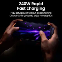 Câble de charge rapide et de données USB-C 2-en-1 240W avec support de téléphone pliable pour iPhone 17 Noir/Orange
