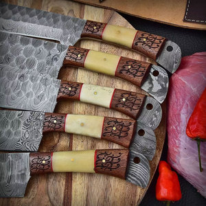 Juego de Cuchillos de Cocina Profesionales de Acero de Damasco de 5 Piezas de Primera Calidad, Mangos de Madera, Diseño Ambidiestro, Hoja Pulida, Sostenible - Product Image 6