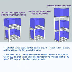Marco de soporte para tanque de peces DIY personalizado, estante de perfil de aluminio grande de tres capas de múltiples capas, sistema de estantería para tanque de peces de acuario - Product Image 6