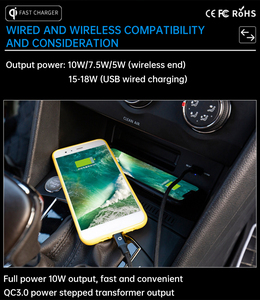 Chargeur Rapide Sans Fil 15W avec <span class=keywords><strong>Support</strong></span> Téléphone pour <span class=keywords><strong>Volkswagen</strong></span> <span class=keywords><strong>Tiguan</strong></span> 2017-2024 Accessoires de Charge 12-24V - Product Image 6