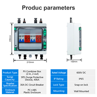 Boîtier de Combinaison Solaire HA-8 Voies 2 Entrées 2 Sorties pour PV DC 600V/1000V avec SPD, Étanchéité IP65, Boîtier PC, Certifié CE, pour Systèmes Solaires Connectés/Isolés