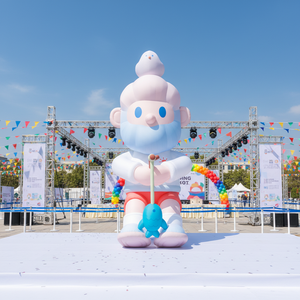 Mascotte gonflable géante personnalisée de pêcheur de dessin animé avec <span class=keywords><strong>oiseau</strong></span> pour événements publicitaires - Product Image 1