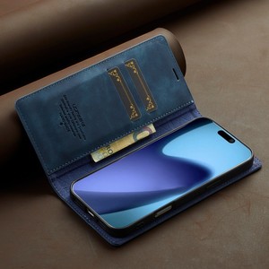 Étui de téléphone magnétique à rabat avec porte-cartes pour <span class=keywords><strong>iPhone</strong></span> 16, 17 Air, 15, 14, 13, 12, <span class=keywords><strong>11</strong></span> <span class=keywords><strong>Pro</strong></span> <span class=keywords><strong>Max</strong></span>, XR, XS, 8, 7 Plus, 17E - Product Image 5