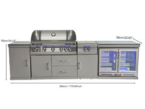 مصنع بيع بالجملة غاز مزدوج الجانب الموقد المطبخ في الهواء الطلق شواء الغاز المدمج في طباخ شواء 2 الموقد للخزانة - Product Image 2