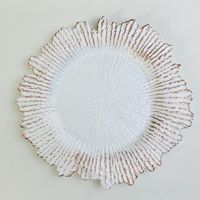 Luxus Gold Acryl Riff Lade platten Kunststoff Runde Clear Dinner Gold Lade platte