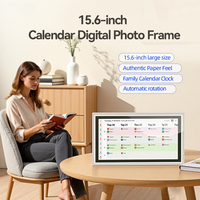 Horloge Calendrier Numérique Tactile 15,6 Pouces avec Prise en Charge AVI/MP3 en Plastique pour la Planification Quotidienne Professionnelle, les Rappels de Réunions et les Délais