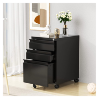 3 tiroirs égaux en métal, acier mobile, armoire de classement, piédestal de rangement avec 5 roues et serrure