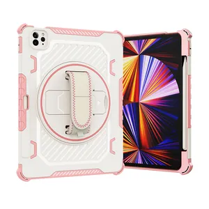 New design 360 rotating multi angle shock proof case for ipad 10.2 (2021) kickstand silicone hybrid tablet cover