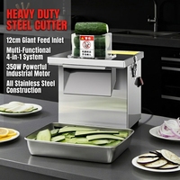 Mond.uk 350W Machine à trancher les légumes électrique commerciale automatique pour pommes de terre, oignons et fruits, entièrement en acier