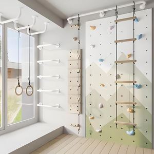 Grimpeur de gymnastique d'intérieur d'enfants avec l'échelle d'anneaux de glissière pour la maison d'enfant en bas âge jeu actif sûr ensemble de jeu de motricité - Product Image 1