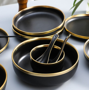 Tốt Nhất Bán Thanh Lịch 26Pcs Thiết Lập Sang Trọng Bắc Âu 4-6 Người Sứ Tấm Món Ăn Đồ Ăn Gốm Hộp Quà Tặng Đa Màu Sắc Đá Cẩm Thạch - Product Image 2