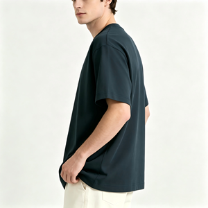 Wholesale 260GSM 100% Cotton <b>Men</b> Oversized Blank T <b>Shirt</b> Custom Screen Print Graphic Casual Knitted Tees OEM Private Label - Product Image 3