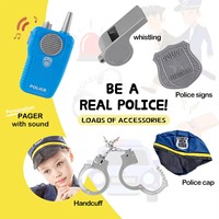 Dowellin Ensemble de tissu de Cosplay préscolaire avec maison de jeu Jouets de docteur de police Jouet de jeu de rôle pour enfants