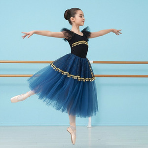 Jupe de danse en <span class=keywords><strong>tulle</strong></span> de velours bleu marine pour femmes robe <span class=keywords><strong>Tutu</strong></span> de ballet long élégant pour enfants attrayant pour les enfants - Product Image 1