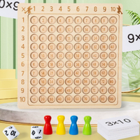 Tableau de Multiplication en Bois 99 Pièces – Blocs de Construction Montessori pour l'Éveil Éducatif des Enfants